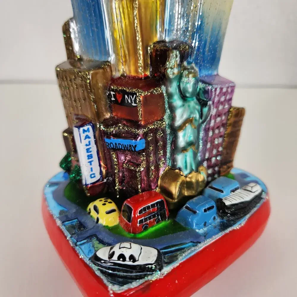 Joy to the Word Limited Edition Twin Towers Christmas Glass Ornament Hand Made